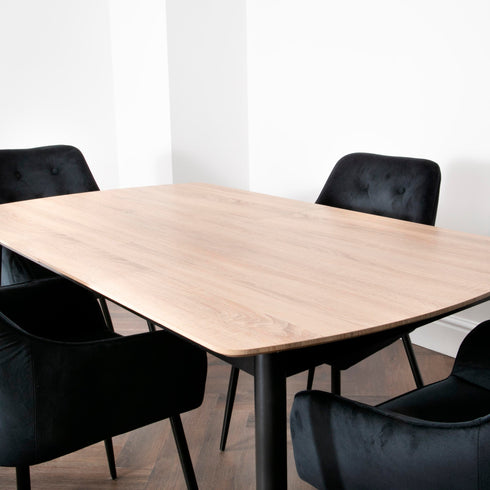 Native Home Lifestyle Light Oak Cambridge Dining Table With 6 Chairs
